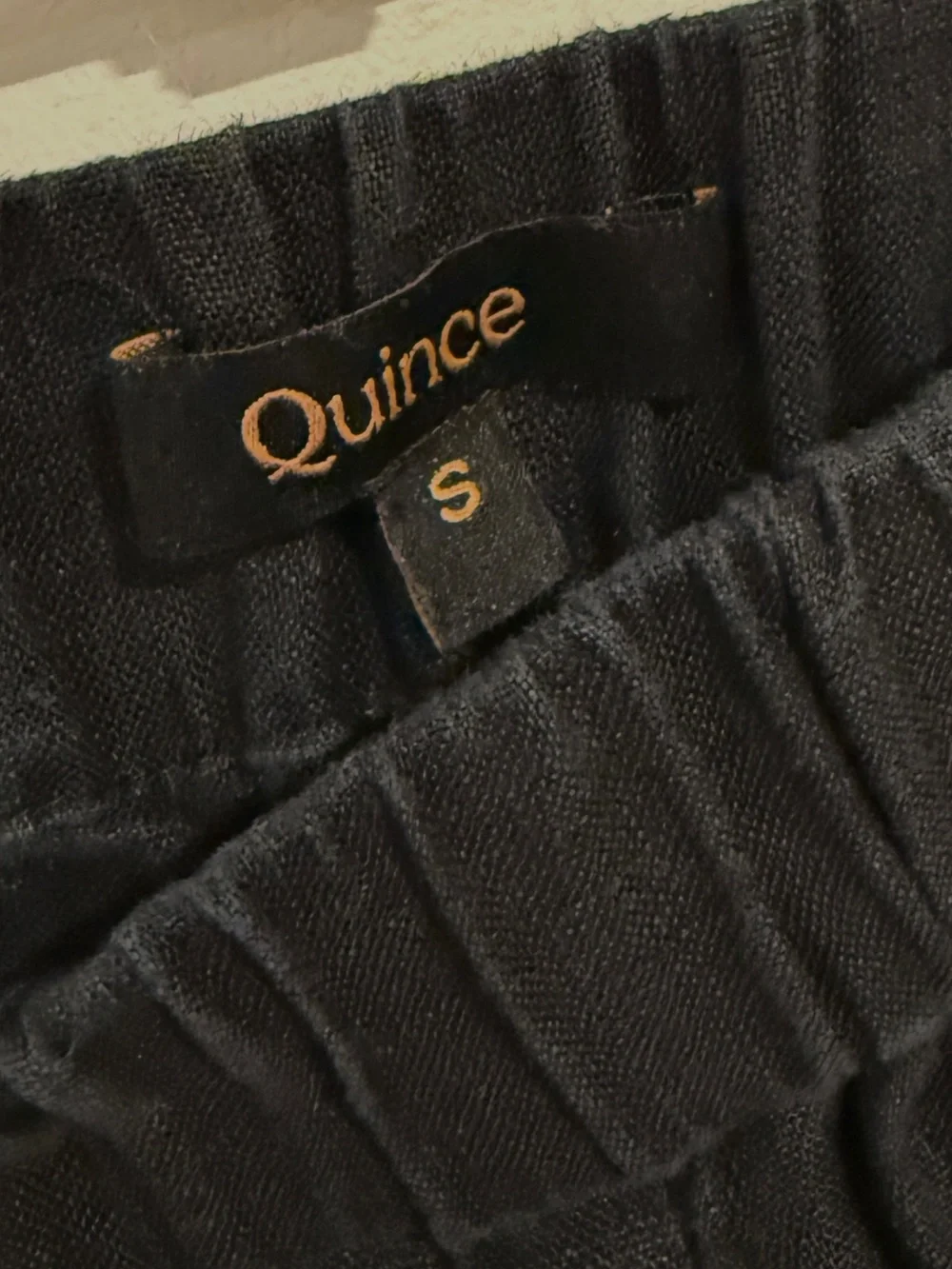 Quince European Linen Tapered Ankle Pant - Size Small - Black